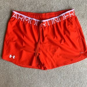 Red UnderArmour shorts